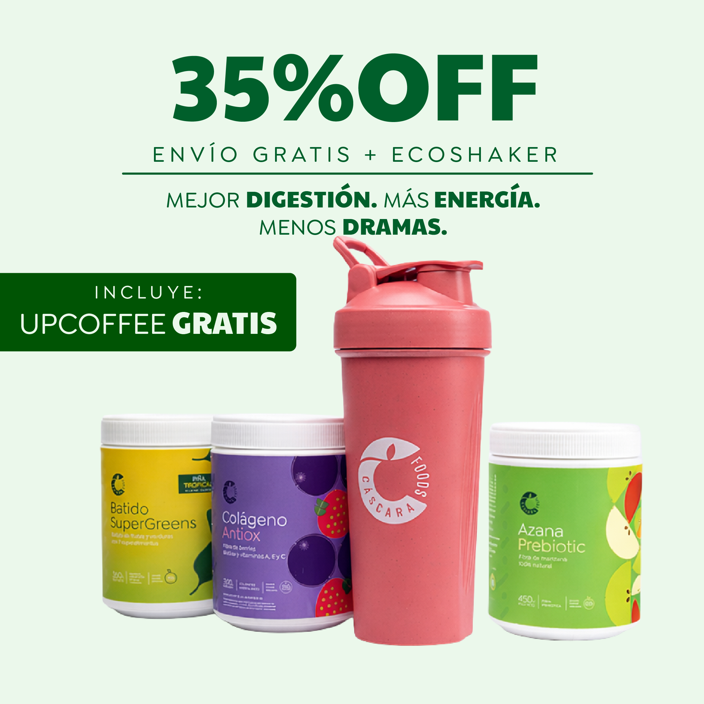 Pack Nutrición 360: Más vendidos + Ecoshaker + Envío gratis + Upcoffee gratis