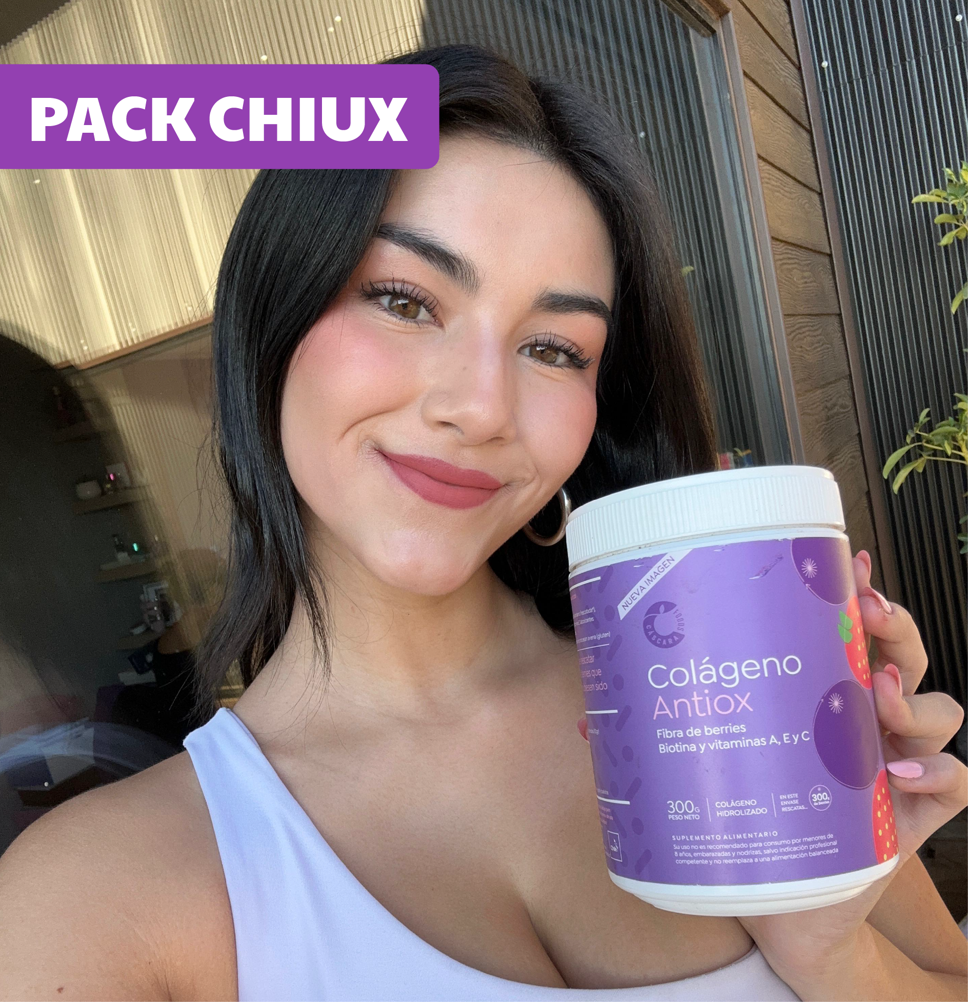 Pack Chiux: 1 Colágeno Antiox + 1 Yuno Morning Shake Vainilla Blizz + 4 Sachet de Azana Prebiotic