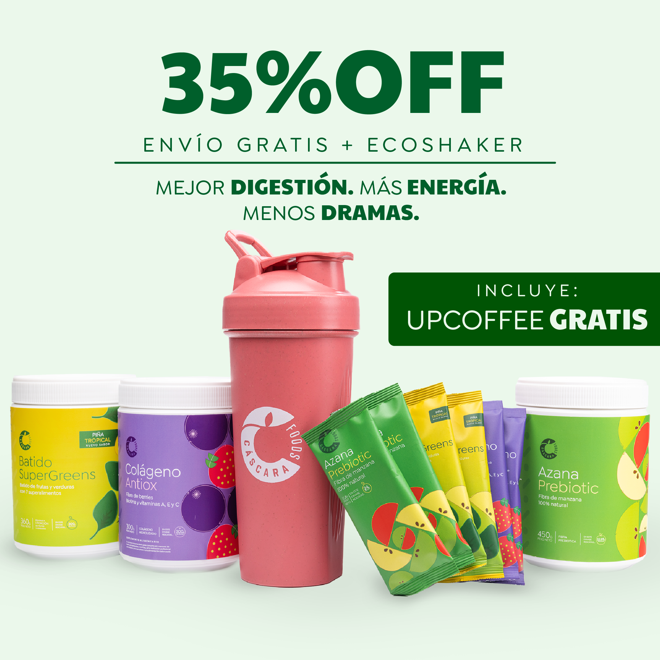 Pack Nutrición 360: Más vendidos + Ecoshaker + Envío gratis + UPCOFFEE GRATIS
