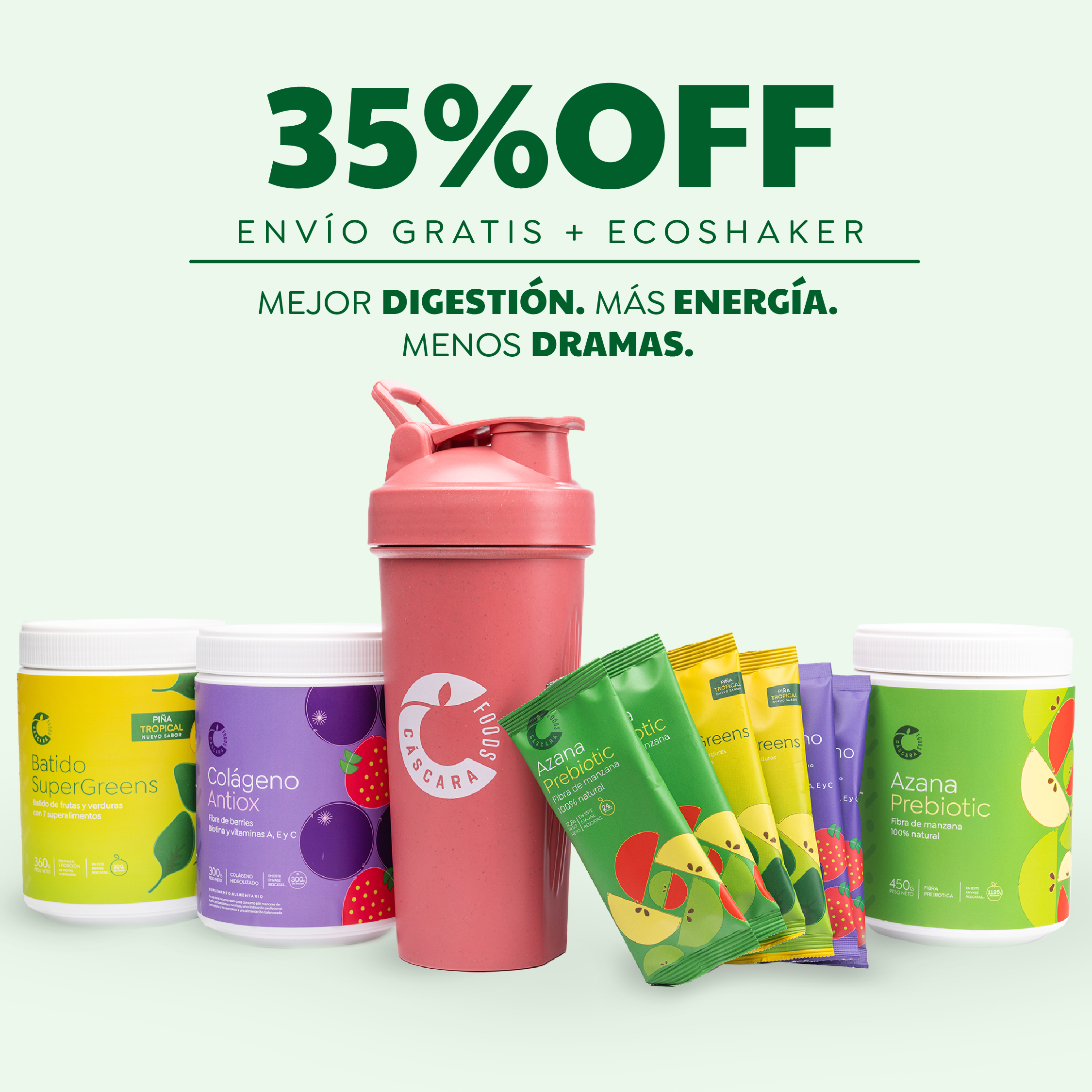 Pack Nutrición 360: Más vendidos + Ecoshaker + Envío gratis