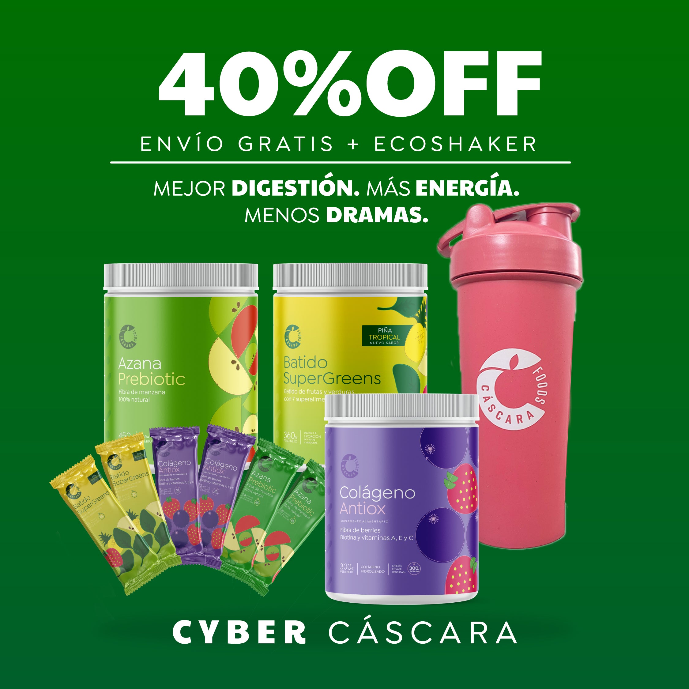 Pack Nutrición 360: Más vendidos + Ecoshaker + Envío gratis