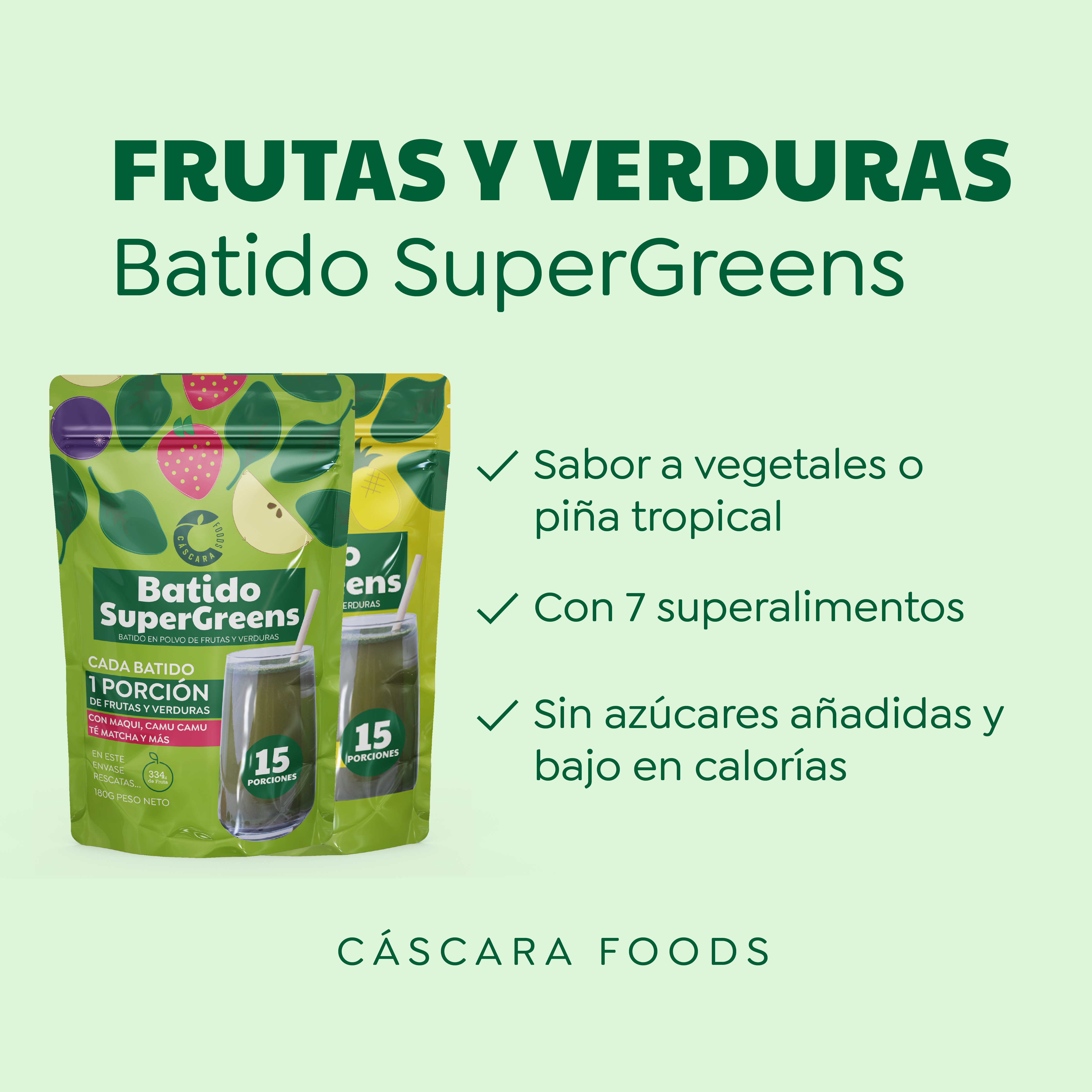 Batido SuperGreens 15 días Doypack
