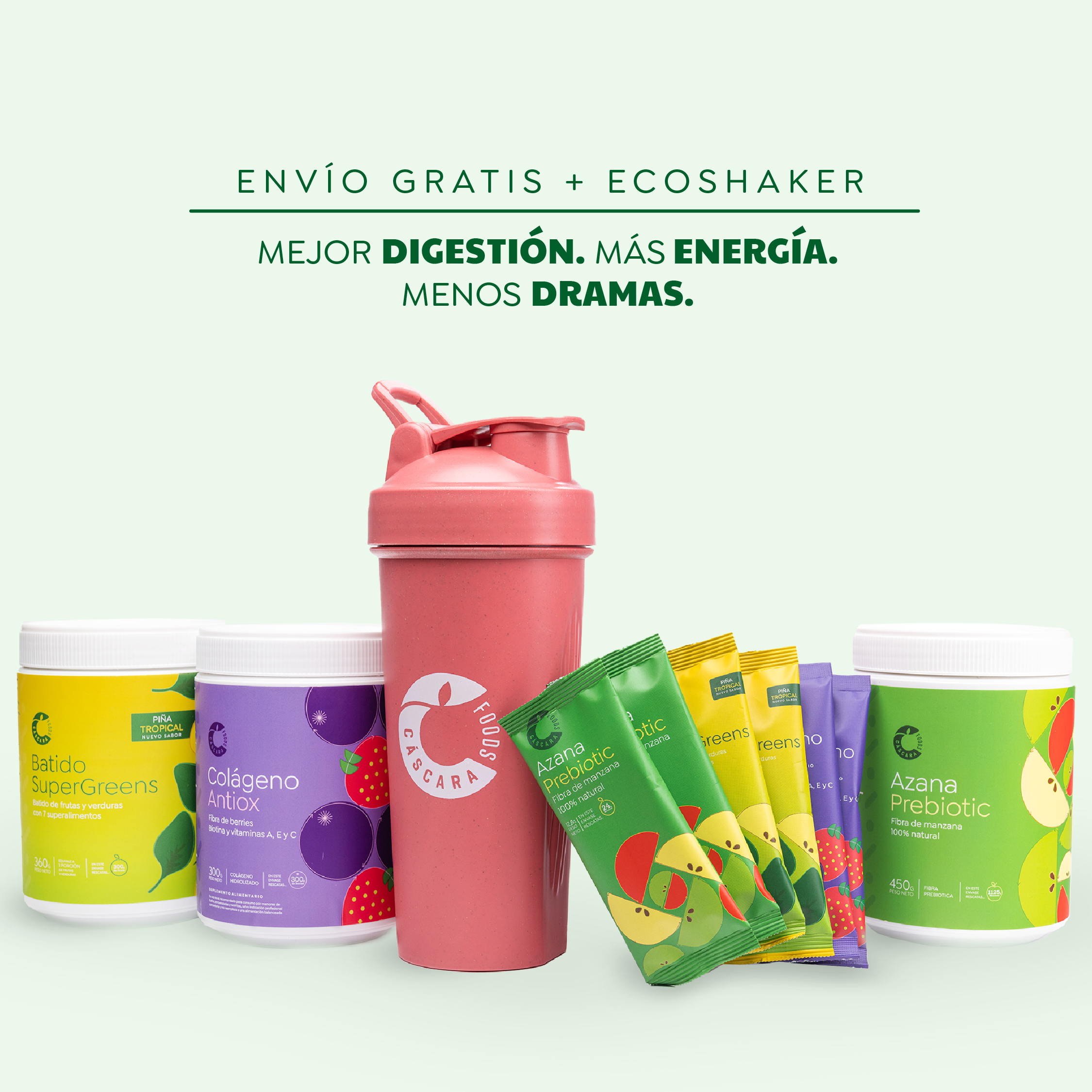 Pack Nutrición 360: Más vendidos + Ecoshaker + Envío gratis