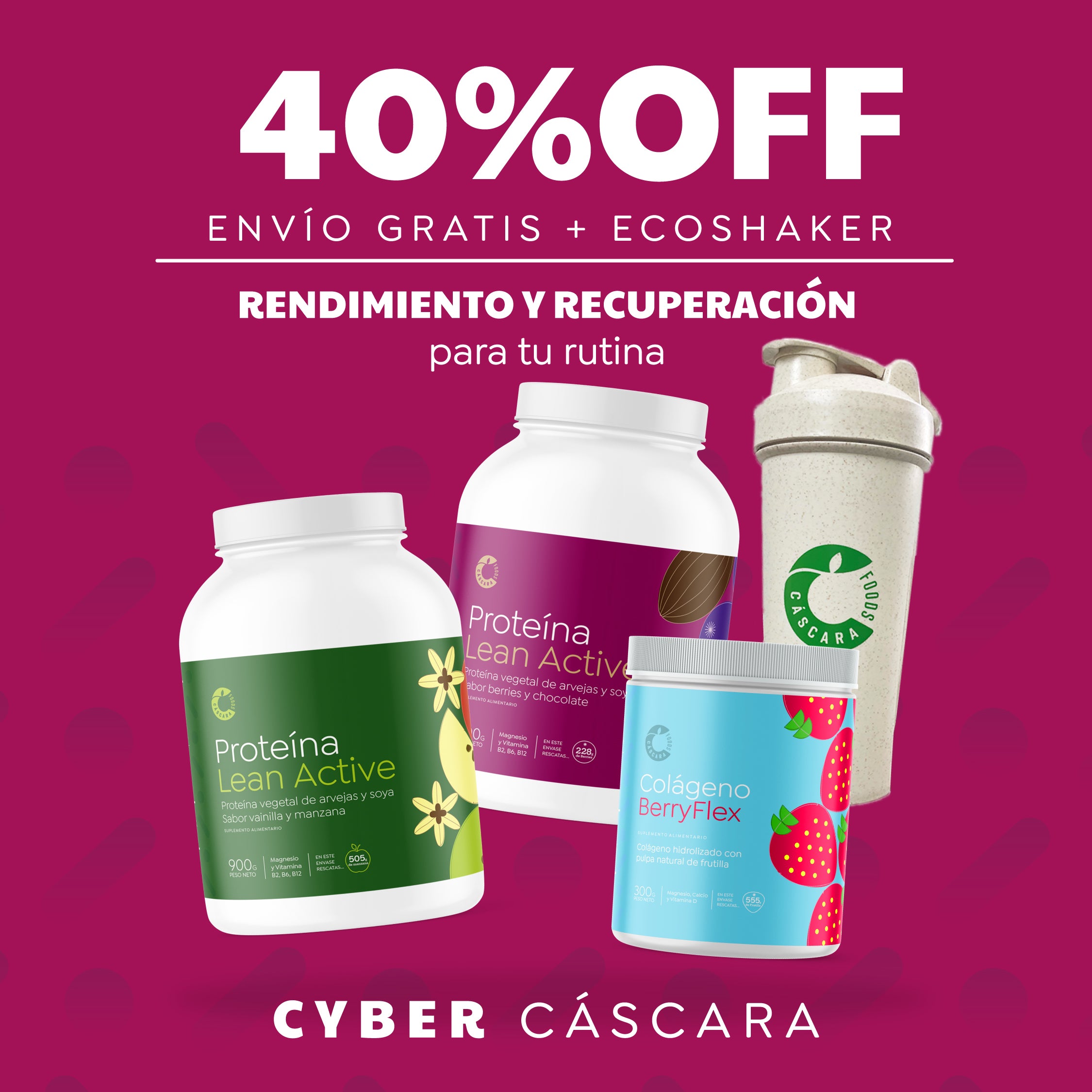 Pack Nutrición & Rendimiento: 2 Proteínas + Colágeno Berryflex + Ecoshaker + Envío Gratis