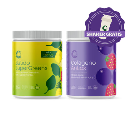Mix Colágeno Antiox + Batido SuperGreens