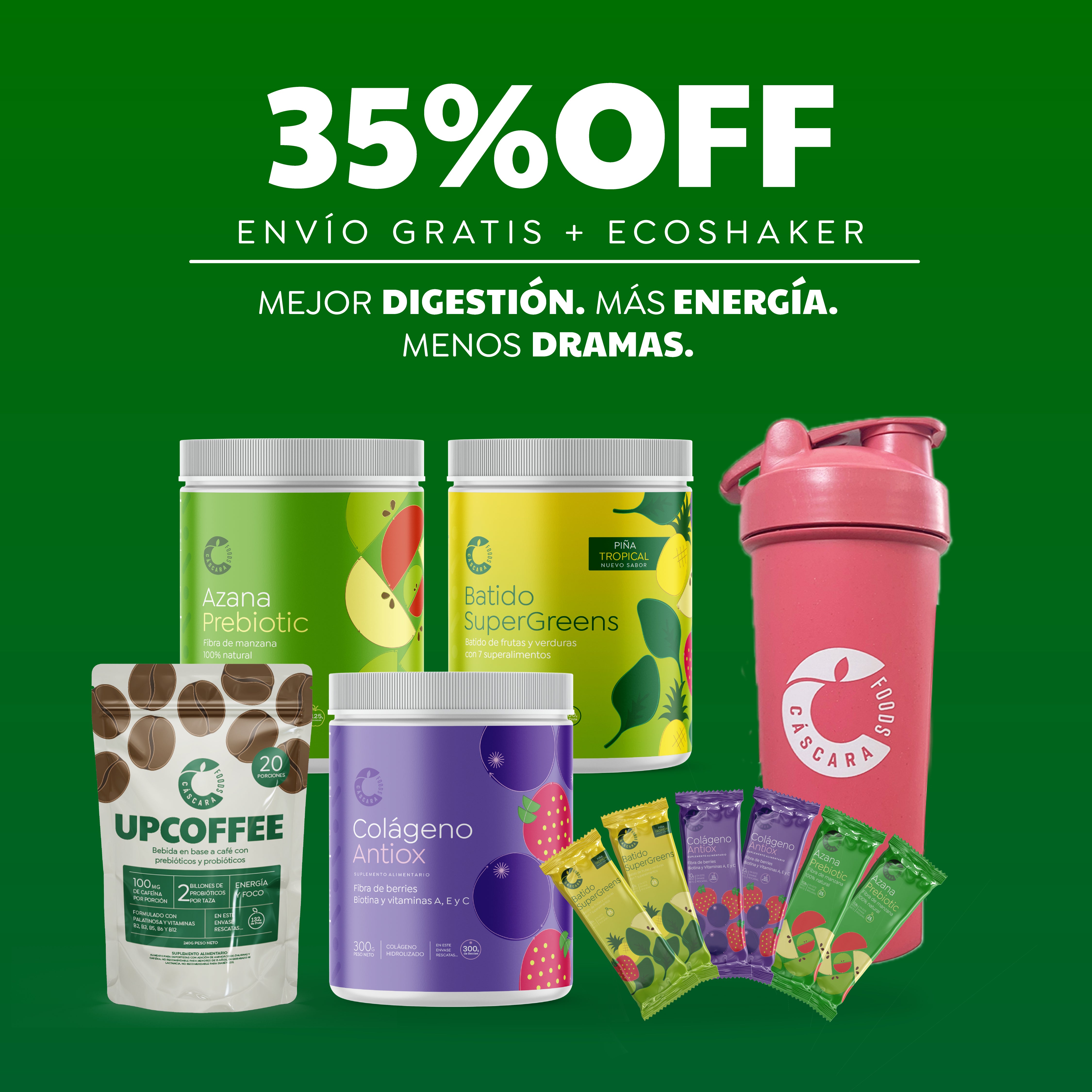 Pack Nutrición 360: Más vendidos + Ecoshaker + Envío gratis