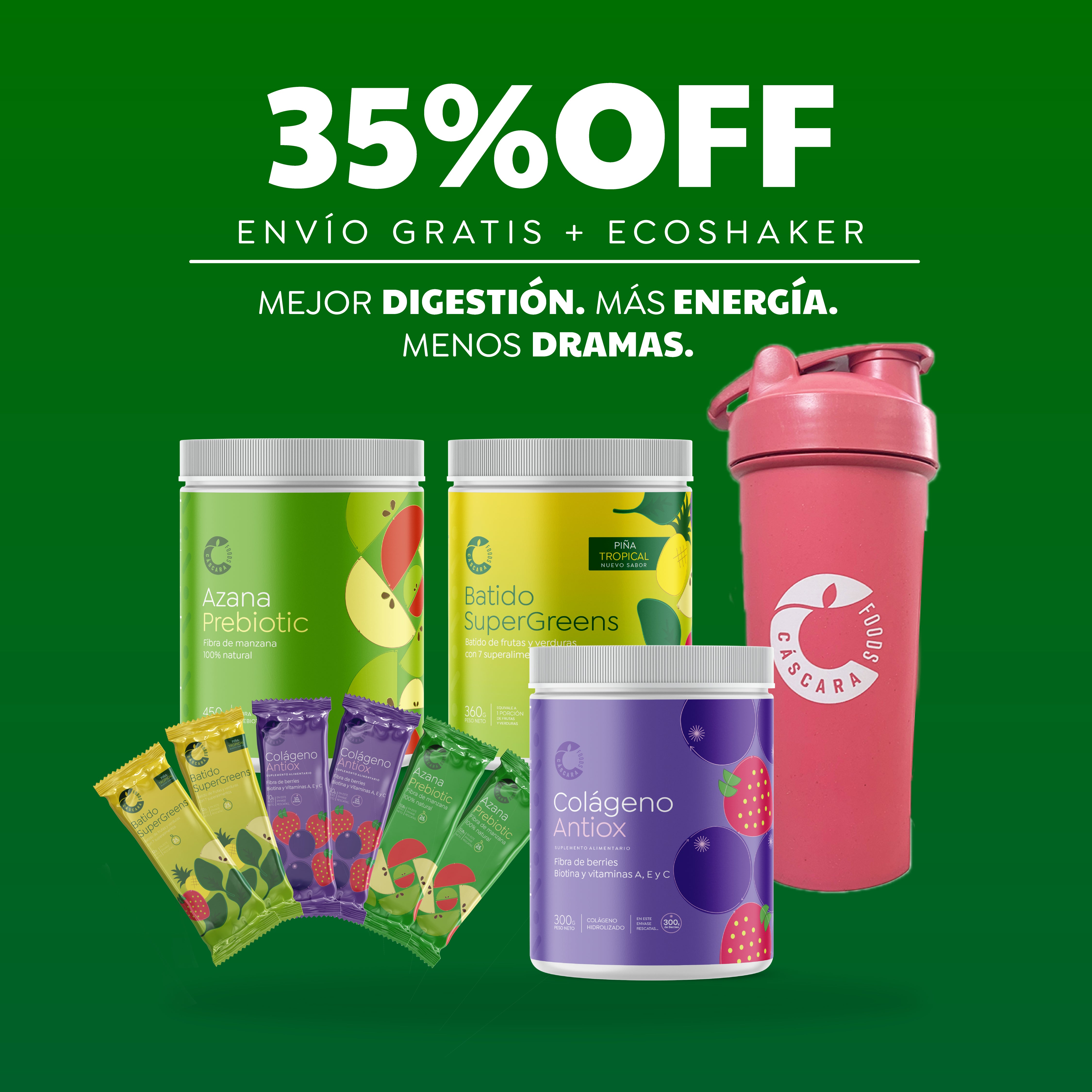 Pack Nutrición 360: Más vendidos + Ecoshaker + Envío gratis