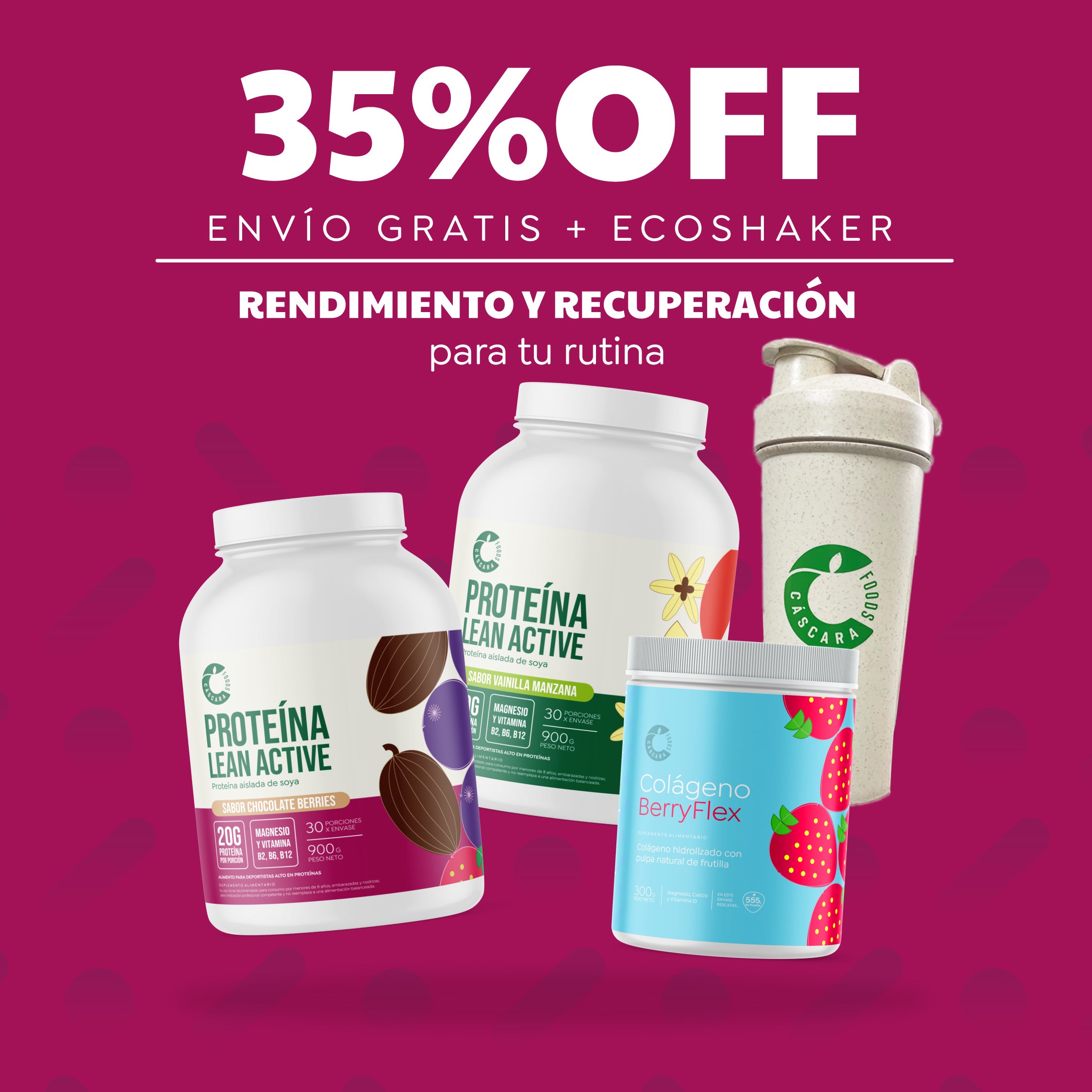 Pack Nutrición & Rendimiento: 2 Proteínas + Colágeno Berryflex + Ecoshaker + Envío Gratis