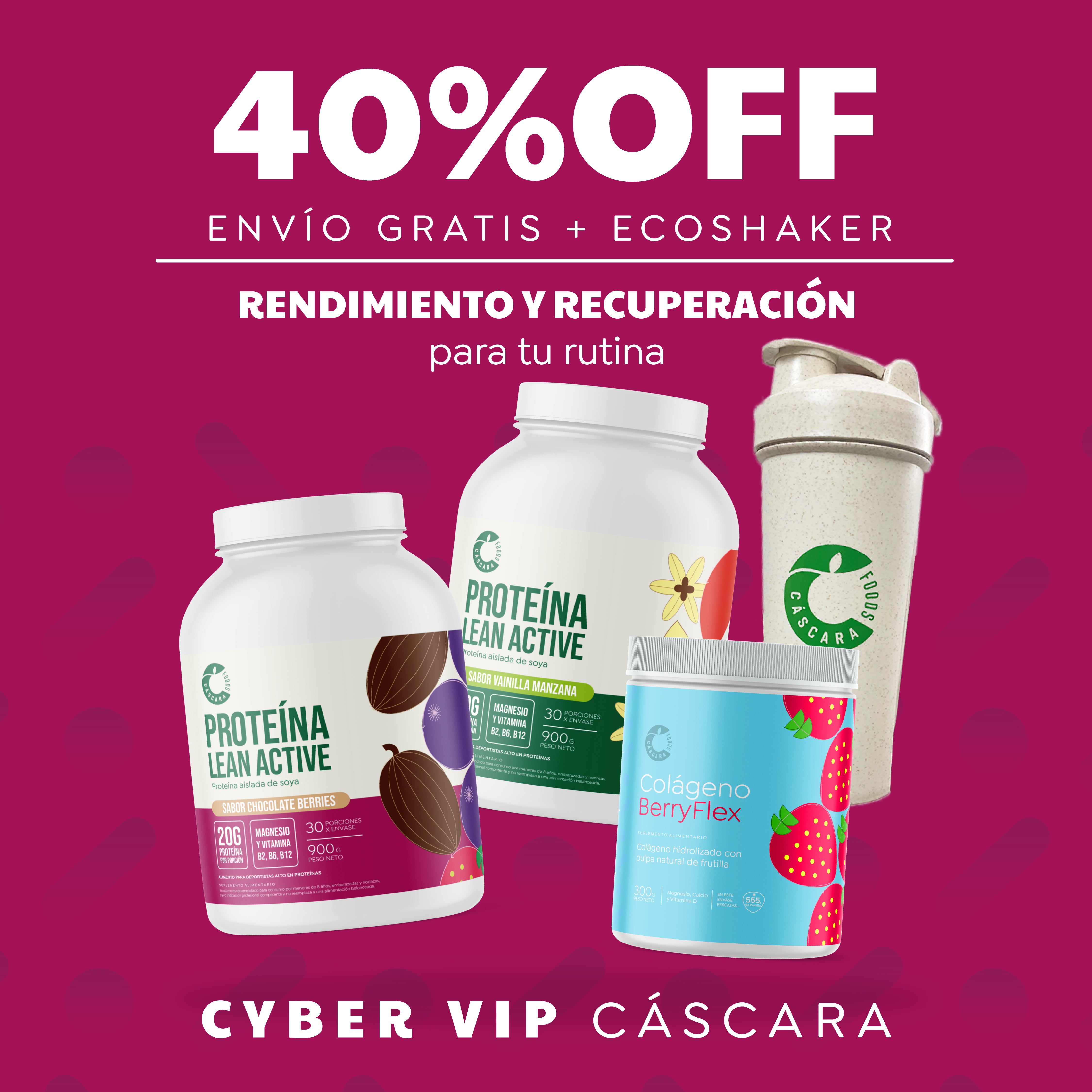 Pack Nutrición & Rendimiento: 2 Proteínas + Colágeno Berryflex + Ecoshaker + Envío Gratis