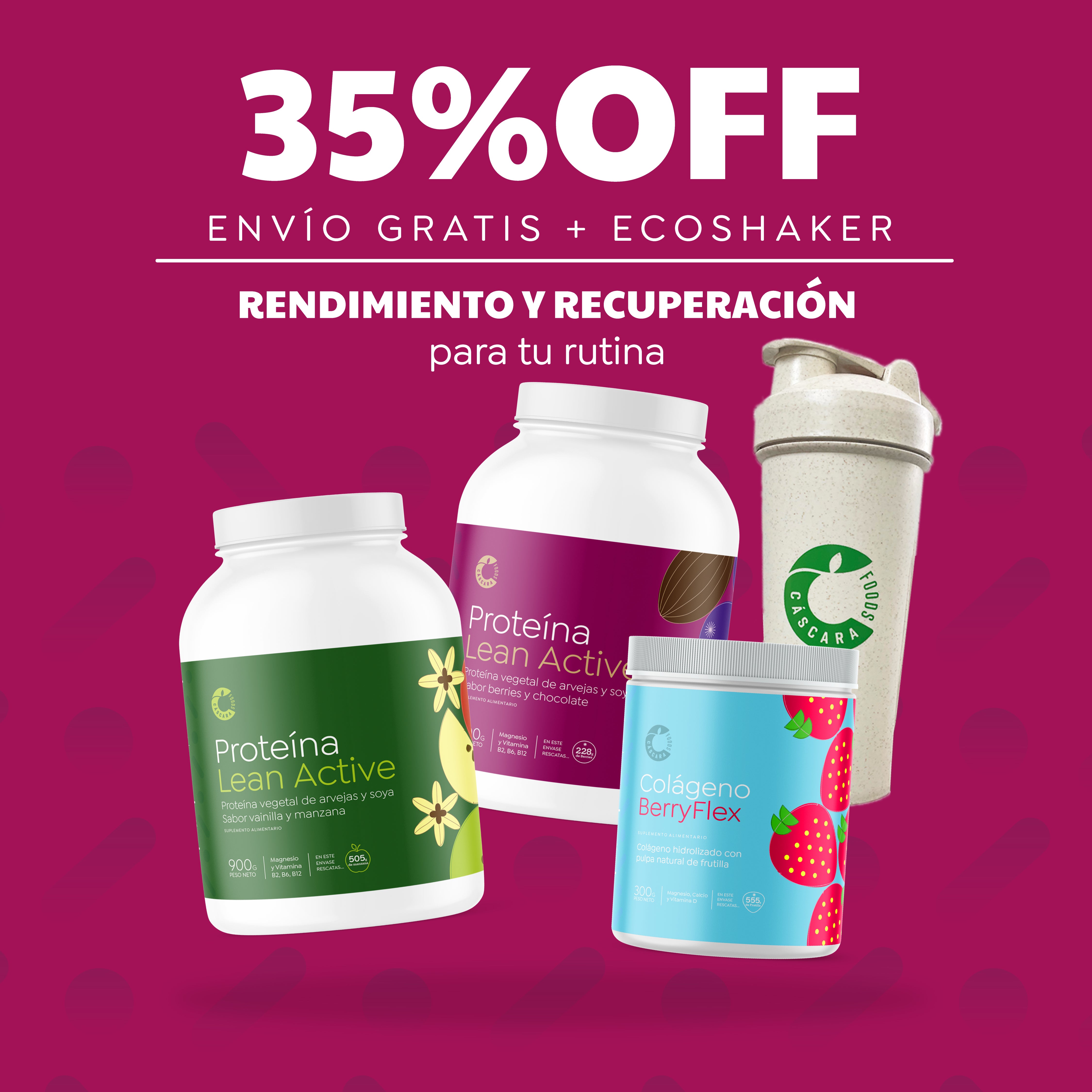 Pack Nutrición & Rendimiento: 2 Proteínas + Colágeno Berryflex + Ecoshaker + Envío Gratis