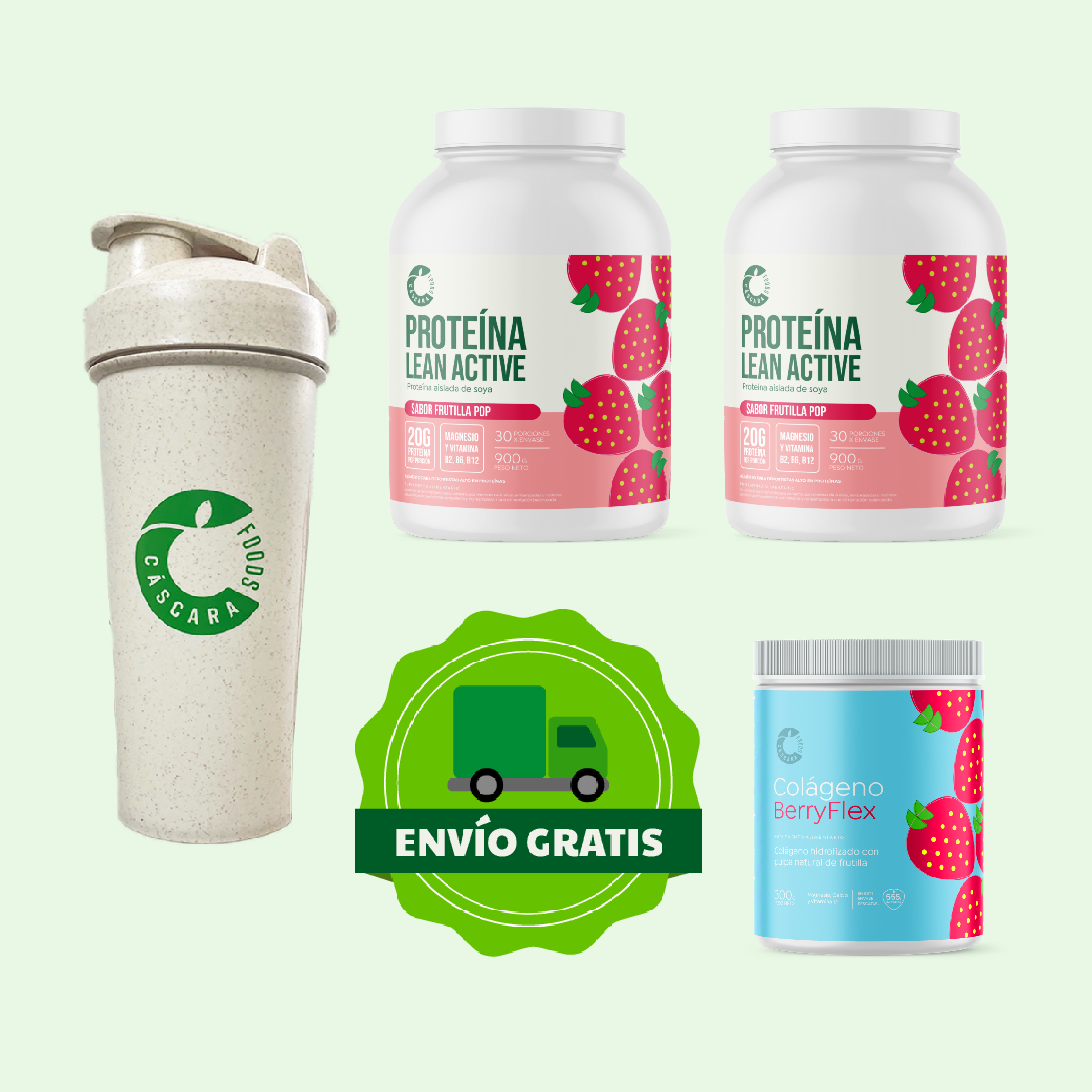 Pack Nutrición & Rendimiento: 2 Proteínas + Colágeno Berryflex + Ecoshaker + Envío Gratis