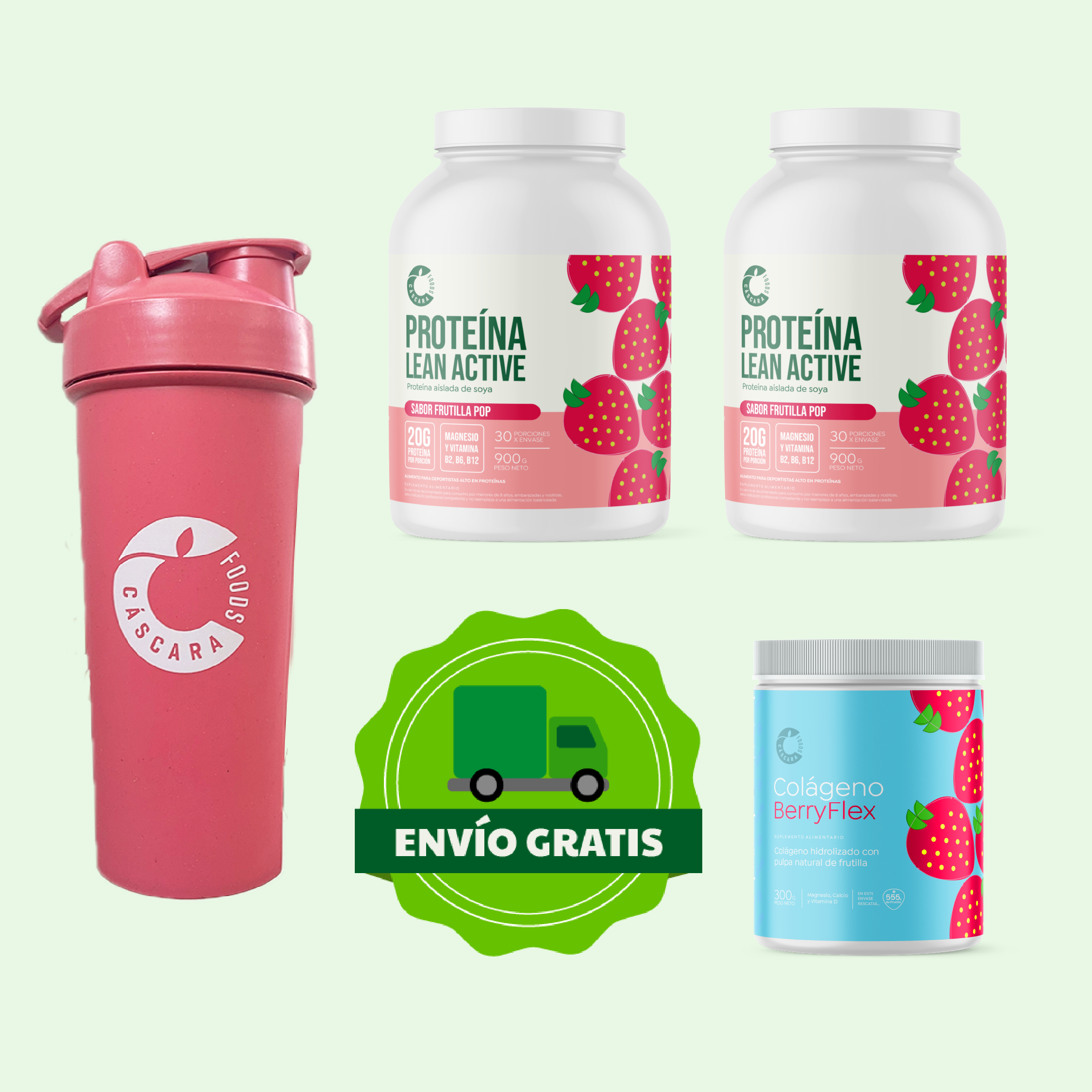 Pack Nutrición & Rendimiento: 2 Proteínas + Colágeno Berryflex + Ecoshaker + Envío Gratis