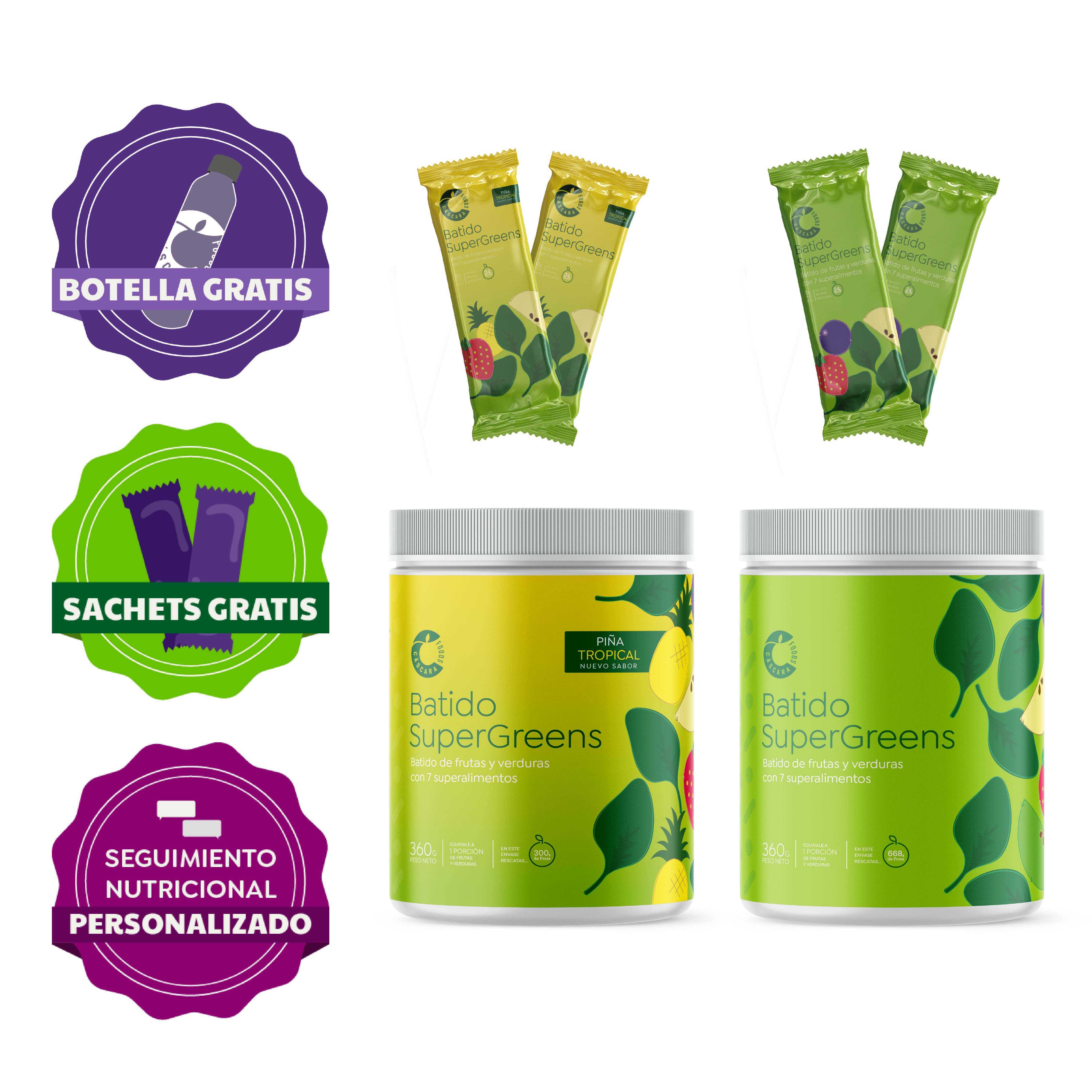 Kit de Inicio: Prueba Cáscara + Botella y Sachets gratis 🎁