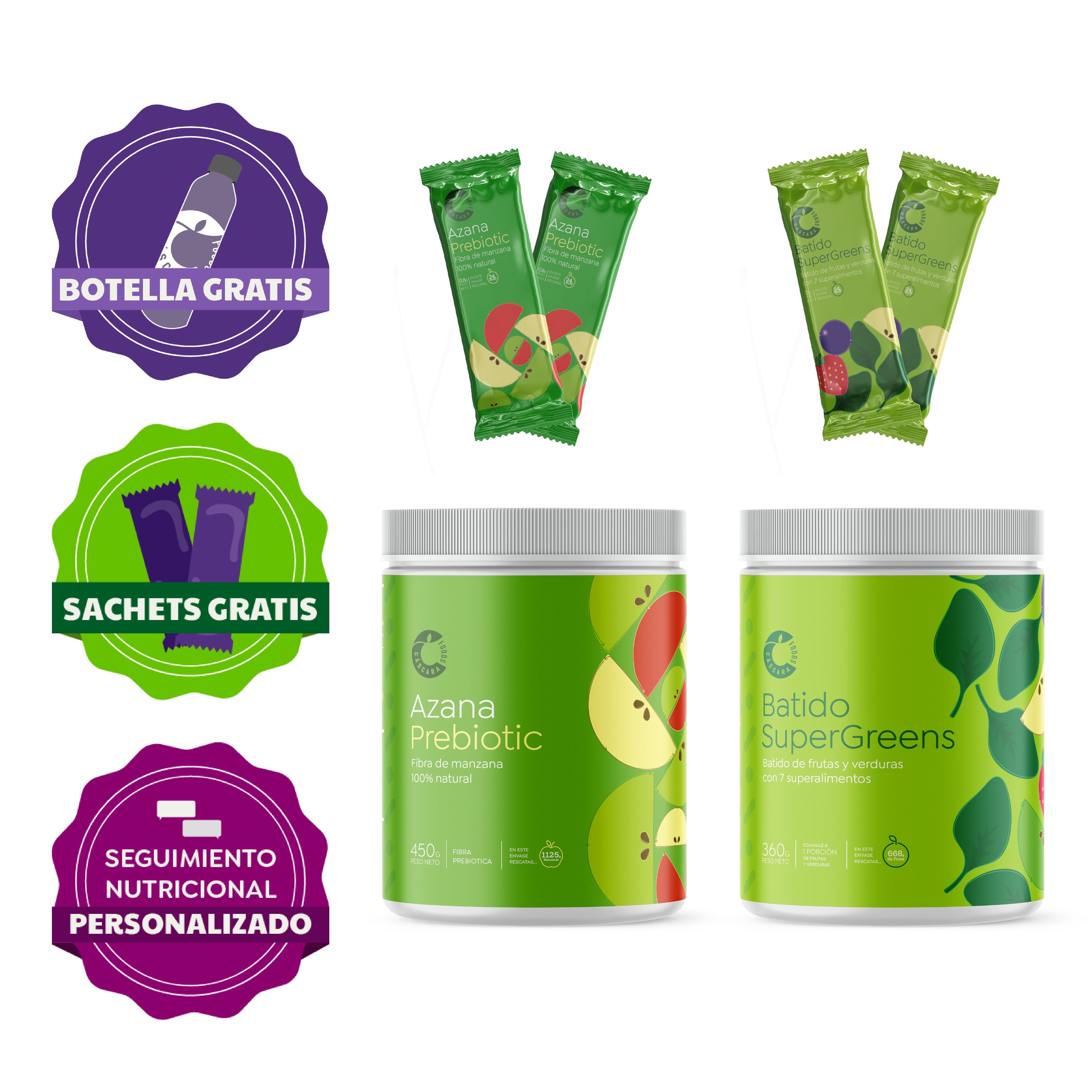Kit de Inicio: Prueba Cáscara + Botella y Sachets gratis 🎁