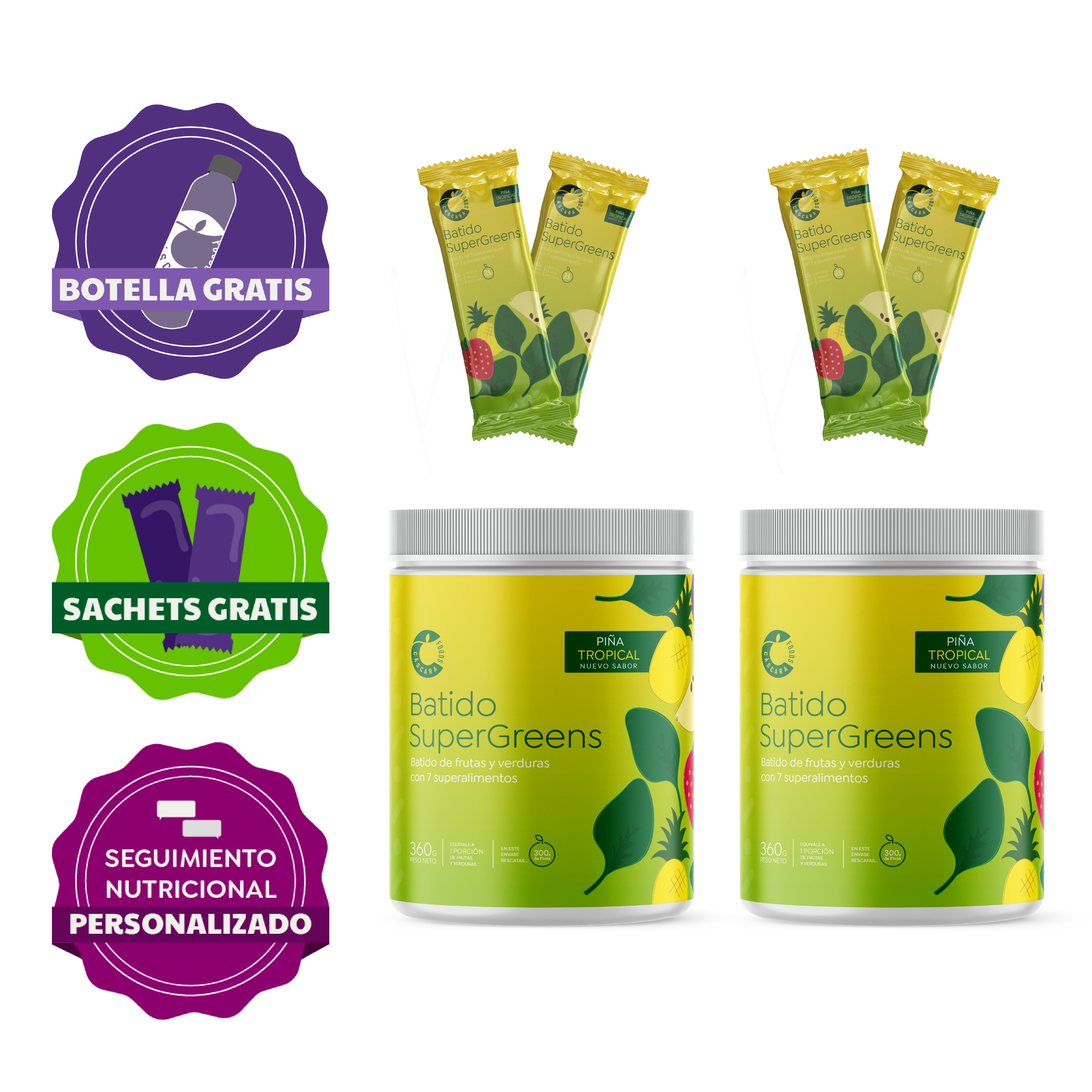 Kit de Inicio: Prueba Cáscara + Botella y Sachets gratis 🎁