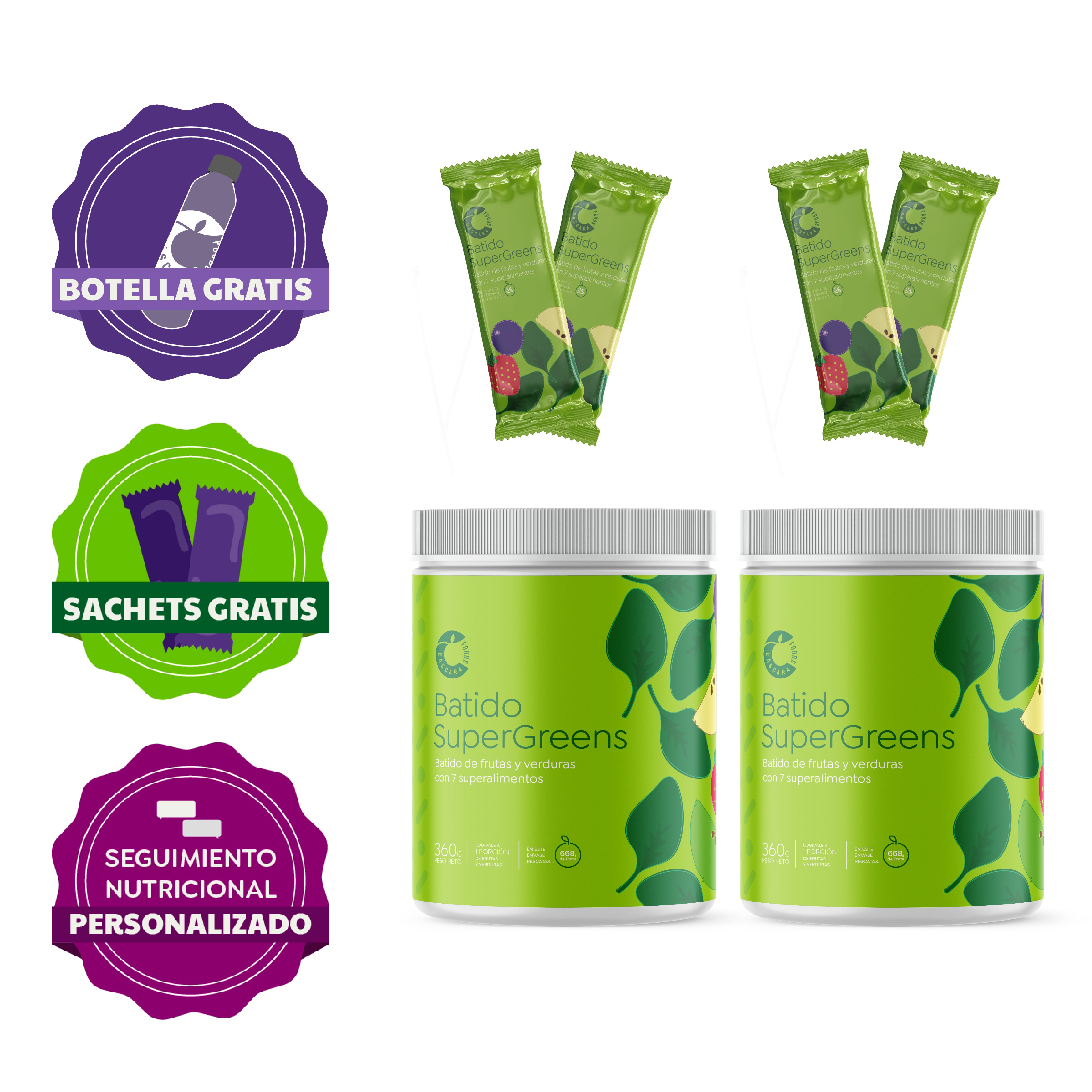 Kit de Inicio: Prueba Cáscara + Botella y Sachets gratis 🎁